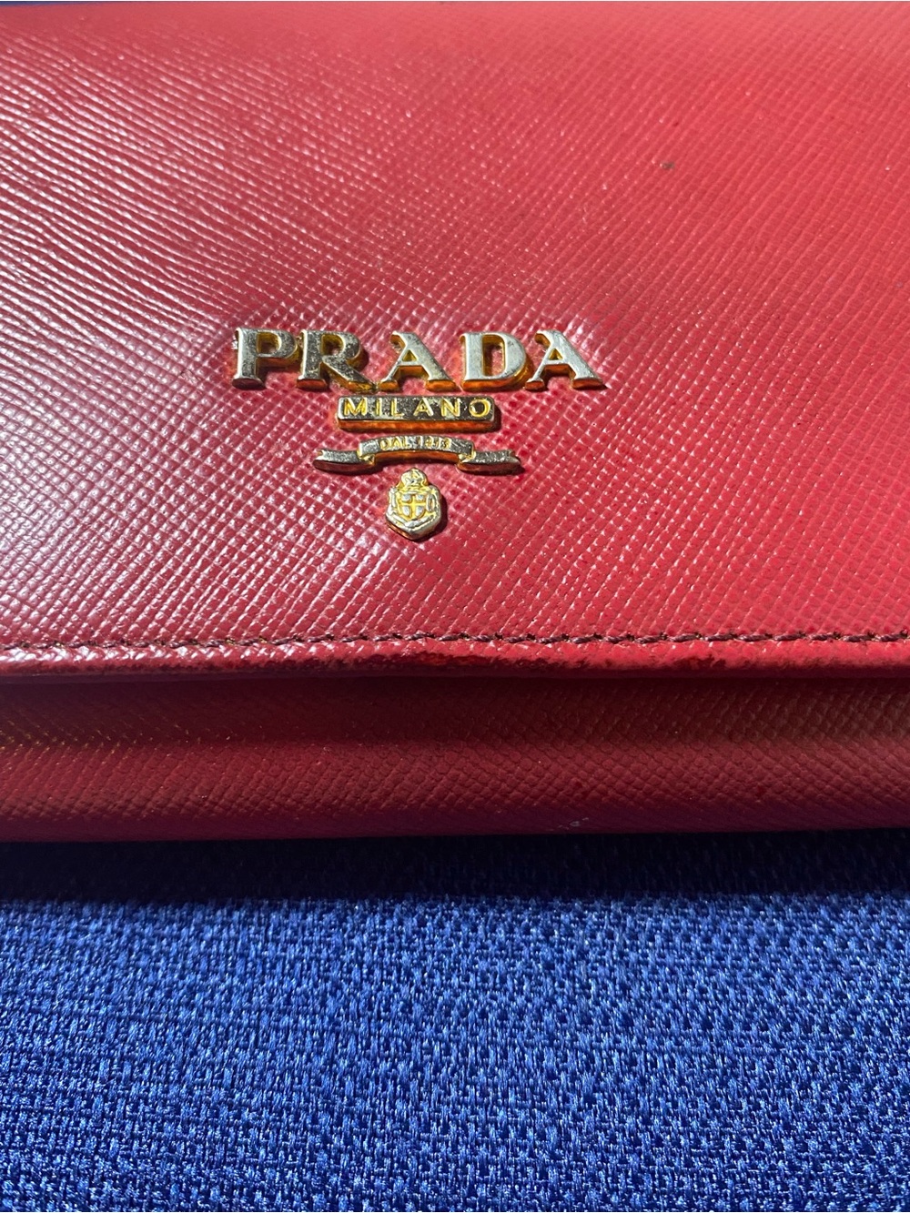 Prada Rubino Saffiano Leather Continental Wallet with Metal Logo - Picture 12 of 14